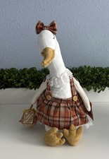 GARDNERS EDEN Adorable Ms Duck Dressed Up For Thanksgiving Dinner 18” Tall NWT picture