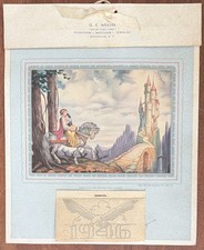 Vtg 1946 Disney Snow White Advertising Calendar Complete G.E. Weaver Jewelers NC picture