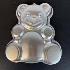 Wilton Vintage 80's Cake Pan Mold Huggable Teddy Bear 502 3754 Aluminum Baking picture