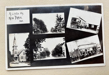 New Paris IN RPPC Winona Interurban Station Post Office Antique Postcard 1908 picture