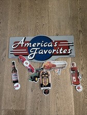 Vintage 1998 Enesco America's Favorites Double Sided Hanging Sign Complete Set picture