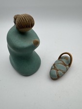 1987 Jack Black Navajo Pottery Nativity Mother And Child Cradleboard Signed Set picture
