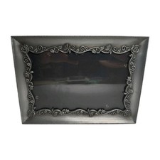 Vintage Malden Pewter Rose Vine Photo Frame 4x6 Ornate Metal Whimsigoth Victoria picture