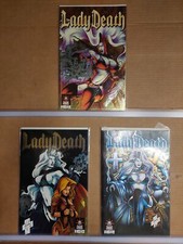 LADY DEATH THE RECKONING  #'s 1, 2 & 3  FRENCH EURO VARIANT CHROMIUM 1998  (F397 picture