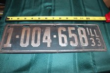 ILLINOIS LICENSE PLATE 1933      1-004-658 picture