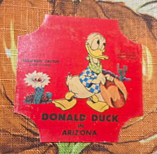 Disney Donald Duck in Arizona Vintage Die-Cut Card Pre-1968 1945 picture