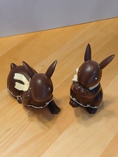 Set Of 2 Ceramic Chocolate Colored Easter Bunnies with Yellow Bows picture