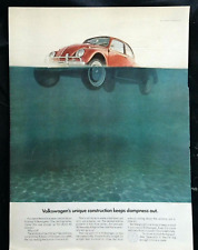 1967 Volkswagen Beetle Vintage print ad Bug Floating in Water picture