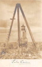 J71/ Vermilion Ohio RPPC Postcard c1910 Lake Erie Lighthouse Winter 34 picture