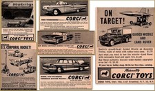 6 1950'S Corgi Police Impala Plymouth Mobil Land Rover Missile Radar Print Ads picture