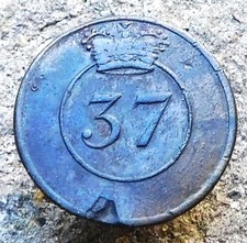 RARE WAR OF 1812 Era CANADIAN British  37th Regiment Button picture