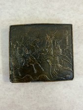 Vintage Daniel Lowe & Co Salem Mass Witch Brass Belt Buckle Burning Cross picture