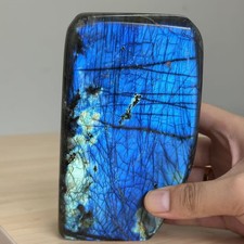 4.1LB A+Natural Blue Flash Labradorite Freeform Crystal Display Stone Healing picture