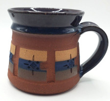 Studio Pottery J. Wasechek Pottery Cup Signed Terracotta Carved  picture
