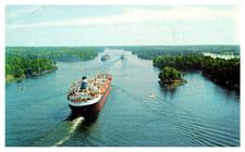Vintage Postcard 1000 Islands Bridge Clayton New York Plastichrome 1960s picture
