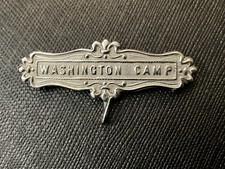 Antique Washington Camp Pin Pat. 1910 Vintage Fraternal Lodge Badge Pin picture