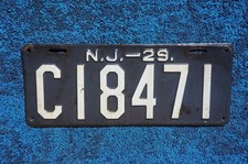1929 NEW JERSEY License Plate picture