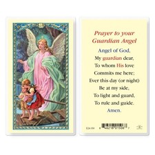 Guardian Angel - Angel of God Laminated Holy Card - E24-350 picture