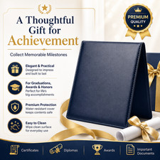 A4 Certificate Display Album, Professional PU Leather Portfolio for Achievements picture