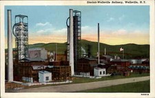 Wellsville NY Sinclair Wellsville Refinery Factory c1930s-40s Linen Postcard picture