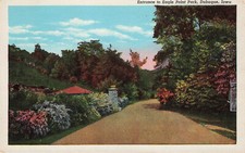 ENTRANCE TO EAGLE POINT PARK POSTCARD DUBUQUE IA IOWA 1930s picture
