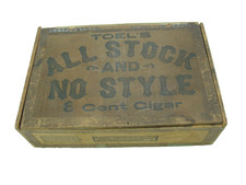 Vintage Louis Toel All Stock And No Style Wood Cigar Box Empty Pekin Illinois picture