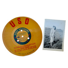 Vtg WWII USO Voice Recording Record -Letter On A Record- Voice-O-Graph 1940s picture