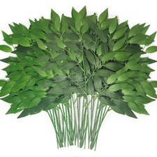 FUNORNAM 100Pcs Italian Ruscus Greenery Stems 18