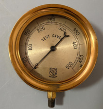 Vintage brass Ashcroft pressure gauge picture