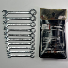 Vintage 10-PC Sears Craftsman Combination Ignition Wrench Set 9-43441 V-Series picture