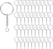 Key Rings with Chain and Open Jump Rings for Craft Making Jewelry 100 Pack picture
