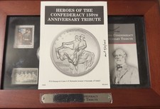 Heroes of the Confederacy 150th Tribute Display w/ 1925 Stone Mtn Half picture