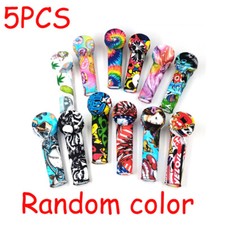 Lot Of 5 3.5'' Silicone Smoking Hand Pipe with Cap Lid Pocket Pipe & Metal Bowl picture