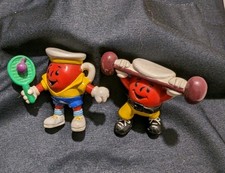 Vintage KOOL AID MAN ~ 2 Figure Lot ~ 2” Kraft Foods Mascot ~ Pre-Owned picture