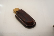 handmade buck 112 leather sheath dark brown waxed upright Sheath Only, Grade B picture