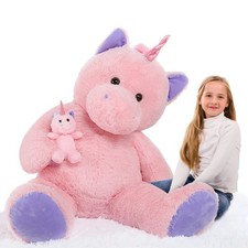 Morismos Giant Stuffed Unicorn 4 Foot 51 Giant Unicorn Stuffed Animal Baby Pony picture