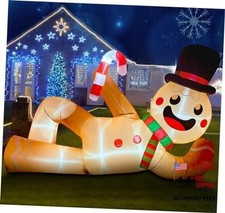 10FT Christmas Inflatable Outdoor 10 FT Inflatable Gingerbread Man Lying picture