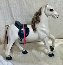 Vintage Battat Belgium Draft Horse With Saddle Beautiful Hair 20” Tall 20” Long picture