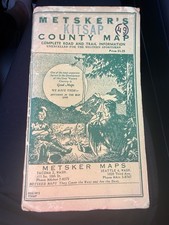 Vintage 1950s Metsker Kitsap County Washington Sportsmen’s Folding Map WA picture