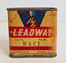 Hard to Find Vintage 1930's Leadway Mace Spice Cardboard Tin Chicago picture