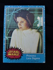 Vintage 1977 Topps Star Wars #5 Princess Leia Organa Rookie Card Series 1 Blue picture