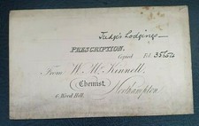 Antique Prescription Envelope. W.M.Kinnell Chemist 6 Wood Hill Northampton picture