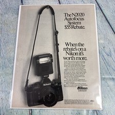 1987 Nikon N2020 Camera Vintage Print Ad/Poster Promo Art Magazine Page picture