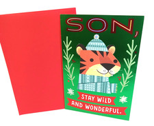 Hallmark Card Green Red Silver To SON 