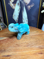High Quality Blue Quartzite Elephant Crystal Carving, Approx 3.10 in Long picture