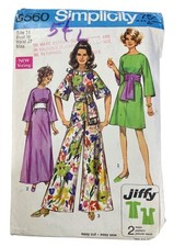 Vintage 60s Simplicity 8560 Sewing Pattern Size 14 Dress & Pantdress Sash CUT  picture