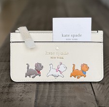 Rare New Disney Kate Spade Aristocats Marie Cat Slim Card Holder Wallet KC661 picture