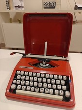HERMES BABY TYPEWRITER. POP ART. CURSIVE TYPEFACE. SPANISH LAYOUT. ORANGE picture