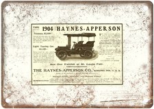 1904 Haynes-Apperson Vintage Automobile Ad Retro Look Metal Sign AM9035 picture
