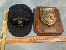Rare Vintage U.S.S. Cony DD-508 Navy Military Embroidered Cap Hat & Plaque USS picture